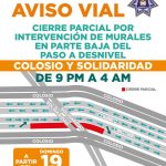 Iniciarán trabajos de intervención de mural en paso a desnivel Colosio y Solidaridad a partir de este domingo 19